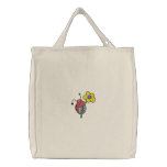 Cute Ladybug Hanging on Flower embroidered bags