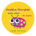 Cute Ladybug "Positive Thoughts" stickers