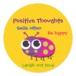 Cute Ladybug "Positive Thoughts" stickers