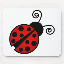Cute Ladybug - Red and Black Mousepads