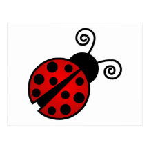 Cute Ladybug - Red and Black Postcard