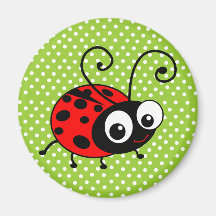 Cute Ladybug Refrigerator Magnet