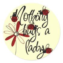 Cute Ladybug Round Sticker