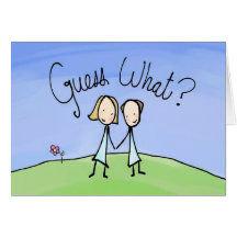 Cute Lesbian Couple Guess What Greeting Card