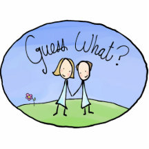 Cute Lesbian Couple Guess What Photo Cutout