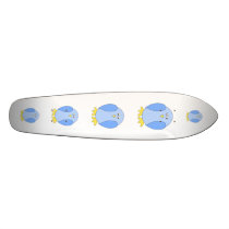 Cute Light Blue Bird Cartoon. Skate Deck