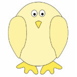 Cute Light Yellow Bird. Cartoon Chick. Photo Cut Out