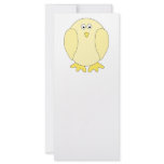 Cute Light Yellow Bird. Cartoon Chick. Full Colour Rack Card