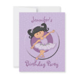 Cute Lilac Ballerina Birthday Party Invitations