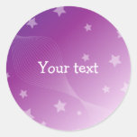 Cute lilac star design round stickers
