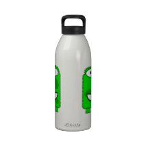 Cute Lime Green Cartoon Monster Reusable Water Bottles