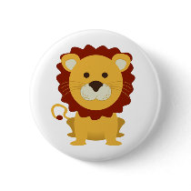 Cute Lion Pinback Button