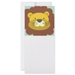 cute lion face on green blue rack card template