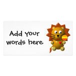 Cute lion with lollipop! photo cards