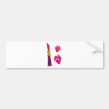 CUTE LIPSTICK MAKEUP KISSES REDS PINKS MODERN BUMPER STICKER