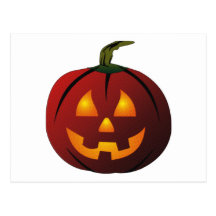 CUTE LIT HAPPY PUMPKIN JACK-O-LANTERN POSTCARDS