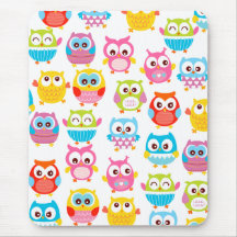 Cute Litte Owls Mouse Pads