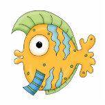 Cute Little aTropical Ocean Fish Cartoon Character photo sculptures