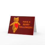 Cute Little Bear With Pumpkin Head Greeting Cards