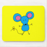 Cute little blue mouse mouse mats