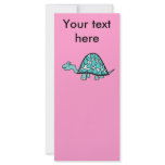 Cute little blue turtle full color rack card