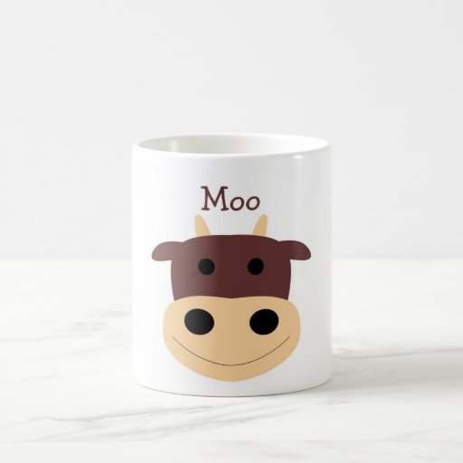 Cute little brown cow coffee mug