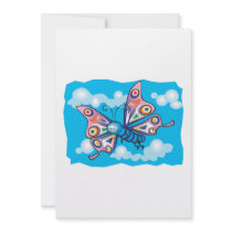 cute little butterfly in the sky custom invitations