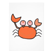 cute little crab personalized announcement
