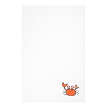 cute little crab stationery paper