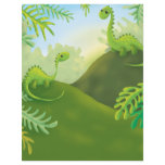 cute little dinosaur land scene flyers