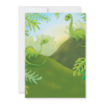 cute little dinosaur land scene invitations