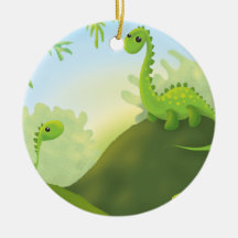 cute little dinosaur land scene christmas ornaments