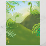 cute little dinosaur land scene personalised flyer
