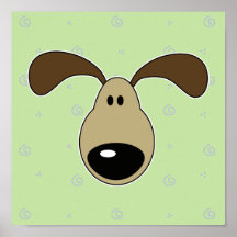 Cute Little Doggy Face Print