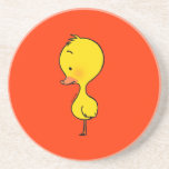 Cute little duckling beverage coaster