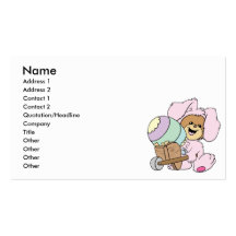 cute little easter bunny bear with giant easter eg business cards