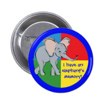 Cute Little Elephant Pinback Button