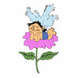 cute little faery on flower photo sculptures
