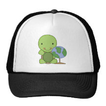 cute little geography turtle mesh hat