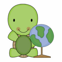 cute little geography turtle photo cutout