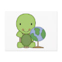 cute little geography turtle postcards