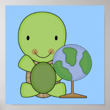 cute little geography turtle posters