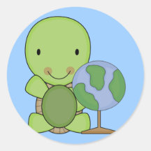 cute little geography turtle sticker