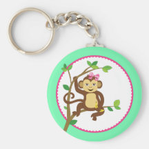 Cute Little Girl Monkey Keychains