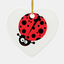 cute little goofy ladybug with lots of spots christmas tree ornament