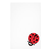 cute little goofy ladybug with lots of spots stationery paper