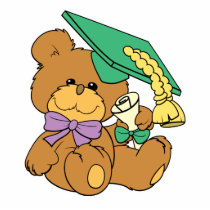 Cute little graduate graduation teddy bear design cut out