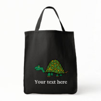 Cute little green turtle canvas bag