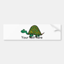 Cute little green turtle bumper stickers