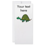 Cute little green turtle rack cards